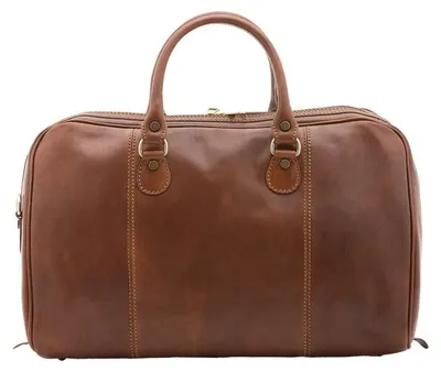 Immagine prodotto di Borsa da viaggio in vera pelle, unisex, con tracolla regolabile, prodotta in Italia