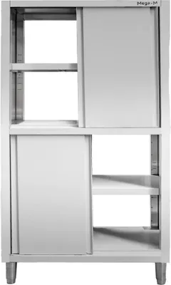 Zdjęcie produktu dla Szafa gastronomiczna przelotowa ze stali nierdzewnej dzielona 4-drzwiowa Mega-M 100x60x180 cm