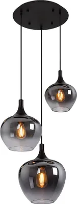 Produktbild von Hängeleuchte, Metall, Glas, rauchfarben, 3 flammig