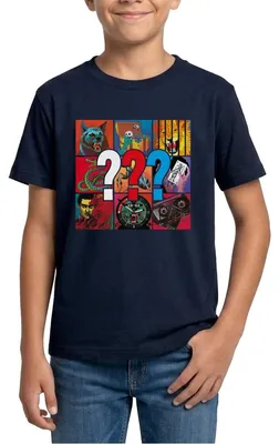 Produktbild von Spreadshirt Die Drei Fragezeichen Covermotive Teenager T-Shirt, 152/164 (12-14 Jahre), Navy