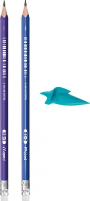 Produktbild von Maped Bleistift mit Radierer HB 2er Blister inkl. Schreibhilfe KIDY learn