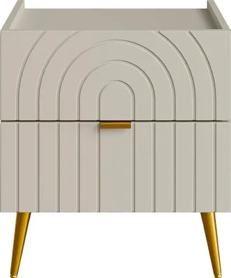 Produktbild von Nachttisch mit 2 Schubladen - Beige - NORSIM