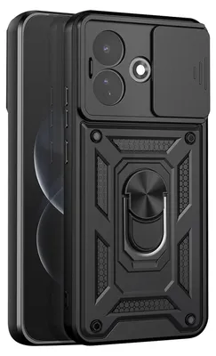 Immagine prodotto di Custodia per Redmi Note 17 Pro con supporto ad anello e protezione per la fotocamera, colore nero