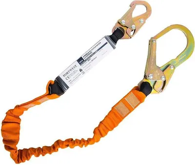 Produktbild von Portwest - Einzelnes Lanyard Stoßdämpfer PW966 (Einheitsgröße) (Schwarz/Orange)