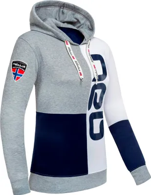 Produktbild von Nebulus Hoody NEB Damen, lässiger Pullover , Kapuzenpullover , P6102 - Damen, navy-weiß-grau, L/40