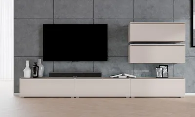 Produktbild von AX LIVING Anbauwand Loriano V Wohnwand beige Kaschmir 300 cm breit