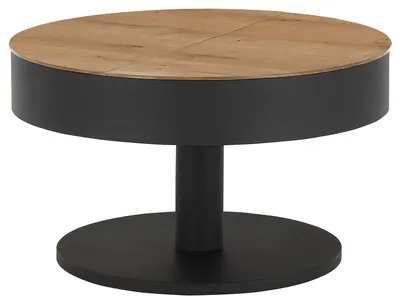 Produktbild von home24 Funktionaler Couchtisch - Eiche Nachbildung / Schwarz