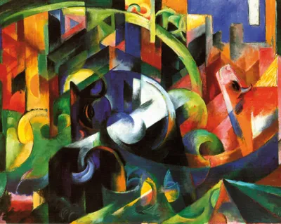 Produktbild von Franz Marc Kunstdruck Bild - Bild Mit Rindern I, 1913 (40 x 50 cm)