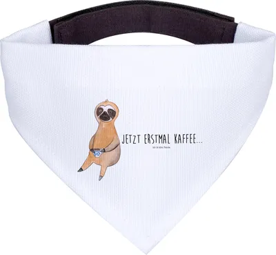 Produktbild von Mr. & Mrs. Panda Halstuch Für Hunde Faultier Kaffee - Weiß - Geschenk, Hund, Coffee, Kaffeetasse, Tuch, Hundehalstuch