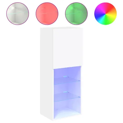 Produktbild von vidaXL TV-Schrank mit LED-Leuchten Weiß 40,5x30x102 cm
