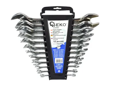 Produktbild von 12 tlg Doppelmaulschlüssel Satz Schlüssel Ring Maul Ratsche poliert CrV 6-32 mm
