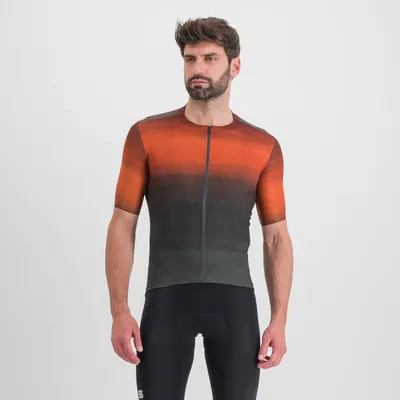 Zdjęcie produktu dla Koszulka rowerowa z krótkim rękawem SPORTFUL – FLOW SUPERGIARA – pomarańczowo-szara, rozmiar M