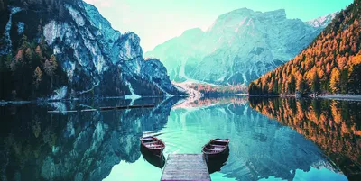 Produktbild von Leinwandbild - Motiv: Boote auf See - 50 x 100cm