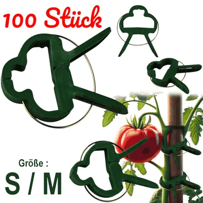 Produktbild von Pflanzenclips 100er Set Rankhilfe Pflanzen Clips Klammern Pflanzenklammern Clip