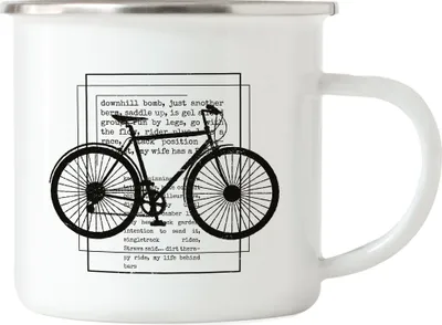 Produktbild von Fahrrad Emaile Tasse Rennrad Geschenk Fahrradfahrer Radfahrer Fahrradfahrerin mit Fahrradmotiv Bike Geschenkidee