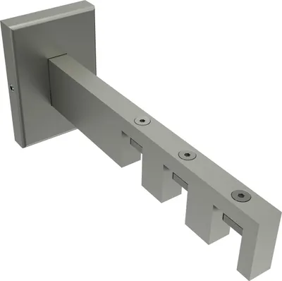 Produktbild von Interdeco Träger mit Abstand 7,5/10,5/13,5 / Wandhalterung für Gardinenstangen 14 x 35 mm, 3-läufig Edelstahl-Optik, Typ Smartline