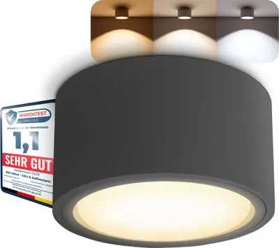 Produktbild von SSC-LUXon CELI-X LED Spot Strahler Decke anthrazit flach rund - Aufputz Downlight 230V mit 3W GX53 - LumiFLEX 3CCT Lichtfarbe warmweiß neutralweiß tageslichtweiß