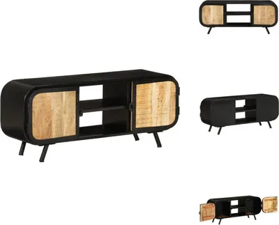 Image de vidaXL Armoire TV 110x30x45 cm Bois de manguier brut - Meuble TV