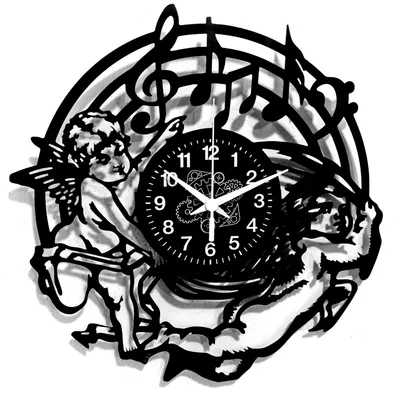Immagine prodotto di Elzusha - Orologio da parete vintage in vinile - 30 cm, design elegante