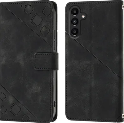 Obrázek produktu pro Pouzdro pro Samsung Galaxy A13 5G/A04/M13 5G/A04E vyražené Flip kožené peněženkové pouzdro s funkcí stojánku černé