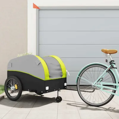 Productafbeelding van Maison Exclusive - Fietsaanhanger, zwart en groen, 45 kg, staal