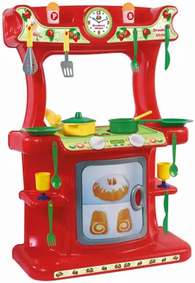 Produktbild von Dohany Spielküche Kinderküche Küchen Set mit 21-tlg. Zubehör Rot