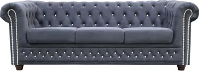 Produktbild von Chesterfield Sofa mit Kristallsteinen in Stoff "AMORE"