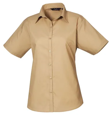 Image de Premier - Chemisier pour femmes, popeline, manches courtes LT5109 (5XL) (kaki)