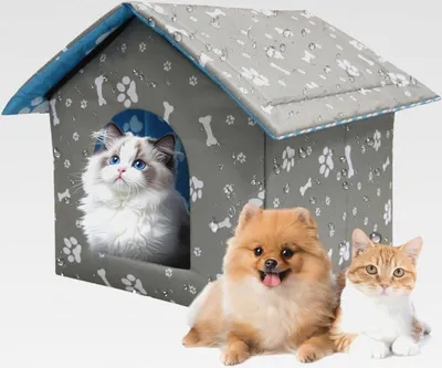 Produktbild von Katzenhaus Outdoor Winterfest, 35x33x30cm Katzenhöhle Für Draußen, Katzenhaus Isoliert, Katzenhaus Outdoor Winterfest Isoliert, Faltbare Wasserdicht Katzenhöhle Haustierhaus, Waschbar Katzenhütte