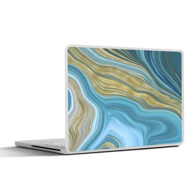 Produktbild von MuchoWow® Laptop Aufkleber Sticker Cover Marmor - Wellen - Gold - Muster 32.5x23.5 cm - Sticker für Laptop - Selbstklebend
