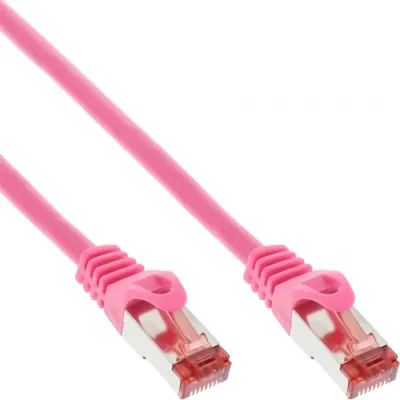 Zdjęcie produktu dla InLine 4043718125951, 1 m, Cat6, S/FTP (S-STP), RJ-45, RJ-45, Różowy