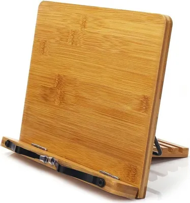 Produktbild von Holz einstellbar faltbar Leseständer/Buchhalter/Kochbuchhalter/Cookbook stand/Book rest/Bücherständer/Book Stand aus Bambus