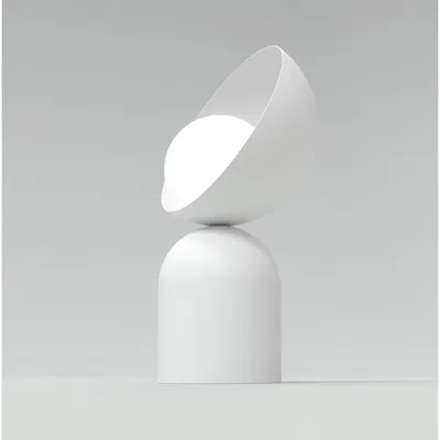 Image de Lampe de table Boto en acier blanc mat