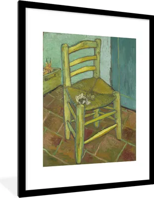 Produktbild von MuchoWow® MuchoWow® Gerahmtes Poster Der Stuhl von Vincent - Vincent van Gogh 60x80 cm - Poster mit zchwarzem Bilderrahmen - Wohnzimmer - Dekorationen - Prämie
