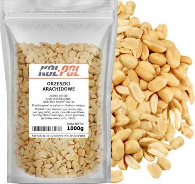 Zdjęcie produktu dla ORZECHY ZIEMNE 1kg Arachidowe prażone Bez soli orzeszki jakość Kol-Pol