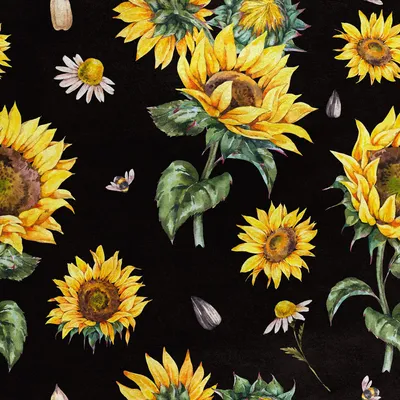 Produktbild von Royal Samt Stoff Polyester Zum Nähen - Motiv Sonnenblumen 2
