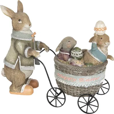Produktbild von Clayre & Eef Figur Kaninchen 21x8x11 cm Braun Polyresin
