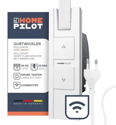 Elektrischer Gurtwickler Pure smart, App-Steuerung, Unterputz, weiß