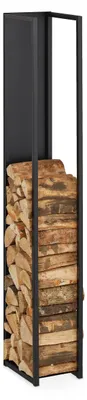 Produktbild von Relaxdays Kaminholzregal Metall, Brennholzregal hoch, für Feuerholz, Stapelholz, Brennholz, HBT: 157x23,5x30 cm, schwarz