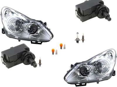 Produktbild von Johns, Scheinwerfer passend für Opel Corsa D 07/06-12/10 Leuchtmitt. Li Re + Stellmotor 1216189 93189357 1207203 1207936 1207204 5P0941295 13129840 93