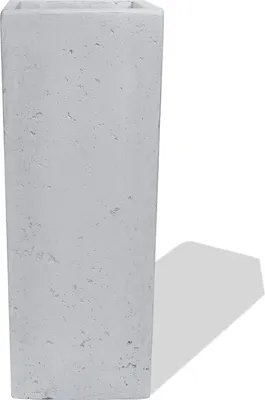Produktbild von KÖHKO® Blumenkübel aus Fiberglas Pflanzkübel Blumentopf 20x20x52 cm Elfenbeinfarben Säuletopf