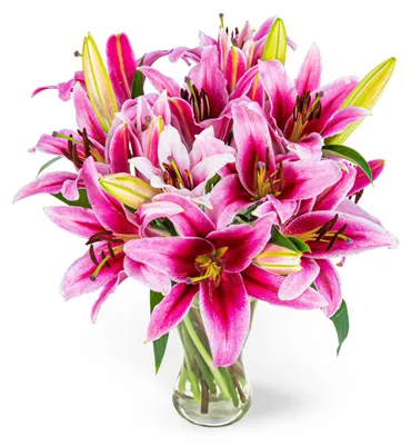 Produktbild von Handgefertigtes Blumenarrangement mit Lilien