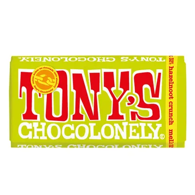 Produktbild von Tony's Chocolonely - Schokolade Tony Chocolonely Milch Haselnuss Crunch | Stück 180 Gramm