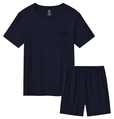 Imagen del producto de Solidchoice - Conjunto de pijama de verano para hombre, con mangas cortas y bolsillos