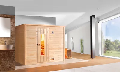 Produktbild von Massivholz-Sauna BERGEN 3 HT, OS7,5 KW x B x T x H  x 246 x 195 x 0