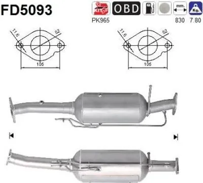 Zdjęcie produktu dla Filtr Czastek Stalych Dpf   Kat. Ford Kuga 2,0Tdci Euro 5