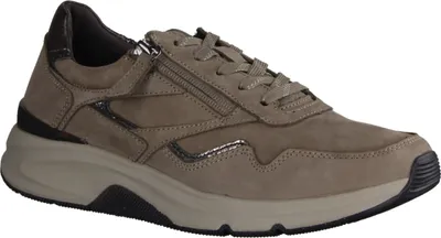 Produktbild von Gabor Comfort 36896-42 Rollingsoft Damen Sneaker, Hellbran, Leder,Wassabweisend - Damenschuhe Bequeme Schnürschuhe, Braun, leder (nubuk/ dritan/perl.