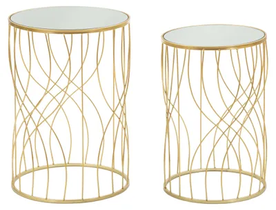 Produktbild von Dmora - Couchtisch, 38x38x55h cm Transparent, 2er Set