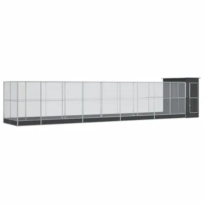 Obrázok produktu pre vidaXL Voliéra s nadstavcom strieborná 1037x203x216 cm oceľ