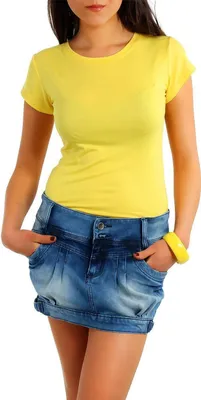 Immagine prodotto di Maglietta Basic Top Shirt Damen; Gelb